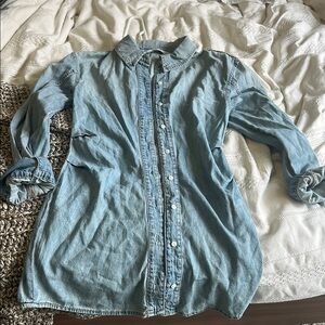 Zara Light Blue Denim Shirt Dress - new